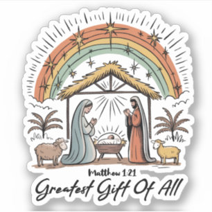 Jesus größtes Geschenk aller Weihnachten Christlic Aufkleber