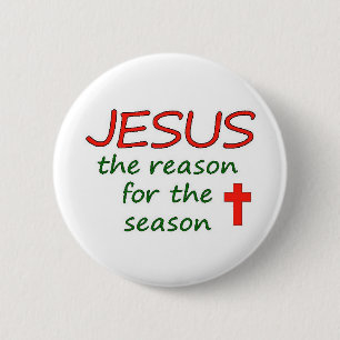 JESUS-Grund für Jahreszeit-Weihnachten Button