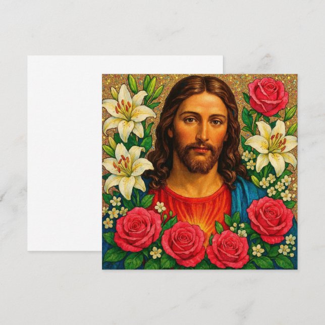 Jesus-Grußkarte. (Vorne/Hinten)
