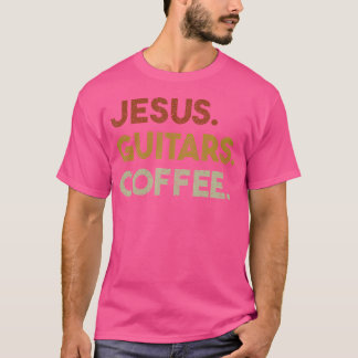 Jesus Guitars Coffee - Christlich Men Guitar Worsh T-Shirt
