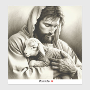 JESUS Guter Hirte große Dekorationsfolie Aufkleber