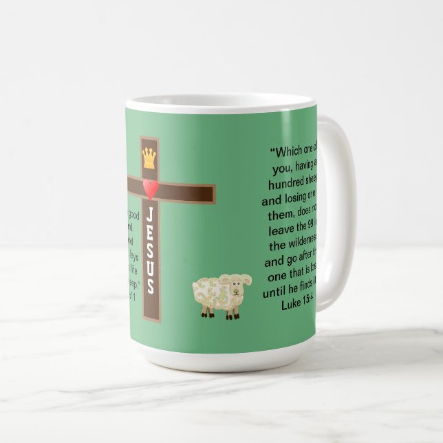 Jesus Guter Hirte Kaffeetasse (VorderseiteRechts)