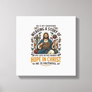 Jesus Häkeln Stricken T-Shirt Inspirierender Glaub Leinwanddruck