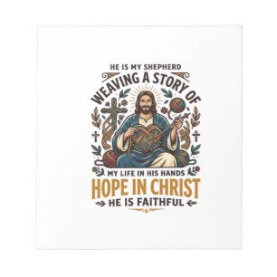 Jesus Häkeln Stricken T-Shirt Inspirierender Glaub Notizblock