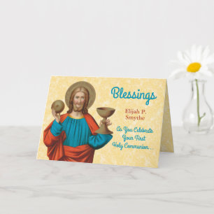 Jesus hält die Eucharistie empor (SNV 050) Karte