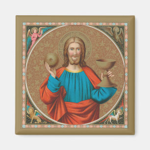Jesus hält die Eucharistie empor (SNV 050) Magnet