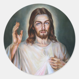 Jesus Hand im Segen aufgewachsen Runder Aufkleber
