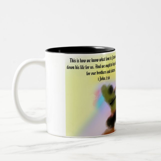 Jesus Hand  Zweifarbige Tasse (Links)