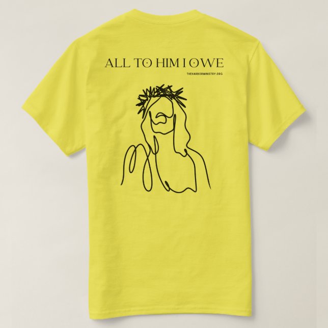 Jesus hat alles bezahlt, Schwarz-Print-T - Shirt (Design Rückseite)