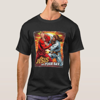 Jesus Hat deinen Rücken Jiu Jitsu Retro Christlich T-Shirt