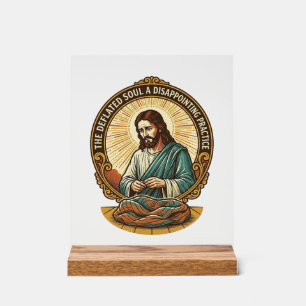 Jesus hat den flachen Yoga-Ball komplett entleert  Acrylschild