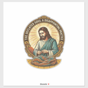Jesus hat den flachen Yoga-Ball komplett entleert Aufkleber