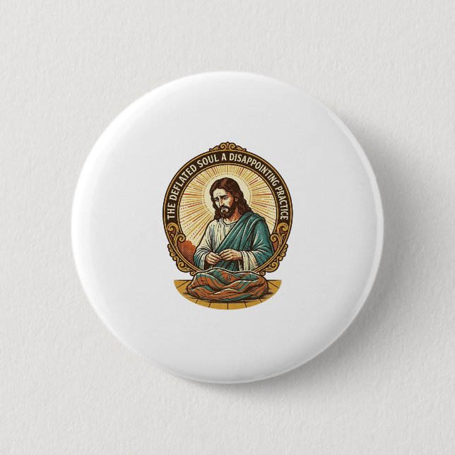 Jesus hat den flachen Yoga-Ball komplett entleert  Button (Vorderseite)
