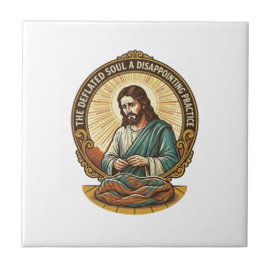 Jesus hat den flachen Yoga-Ball komplett entleert  Fliese