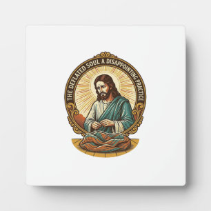Jesus hat den flachen Yoga-Ball komplett entleert  Fotoplatte