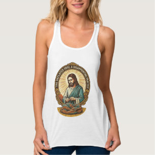 Jesus hat den flachen Yoga-Ball komplett entleert Tank Top