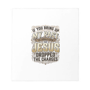 Jesus hat die Anklage fallen gelassen Vintage Chri Notizblock