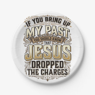 Jesus hat die Anklage fallen gelassen Vintage Chri Pappteller