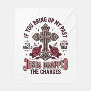Jesus hat die Anklage fallen gelassen Vintage-Kreu Fleecedecke