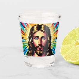 Jesus hat eine Brille geschossen! Schnapsglas