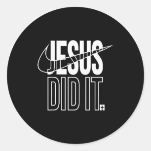 Jesus hat es getan, er ist auferstanden, christlic runder aufkleber