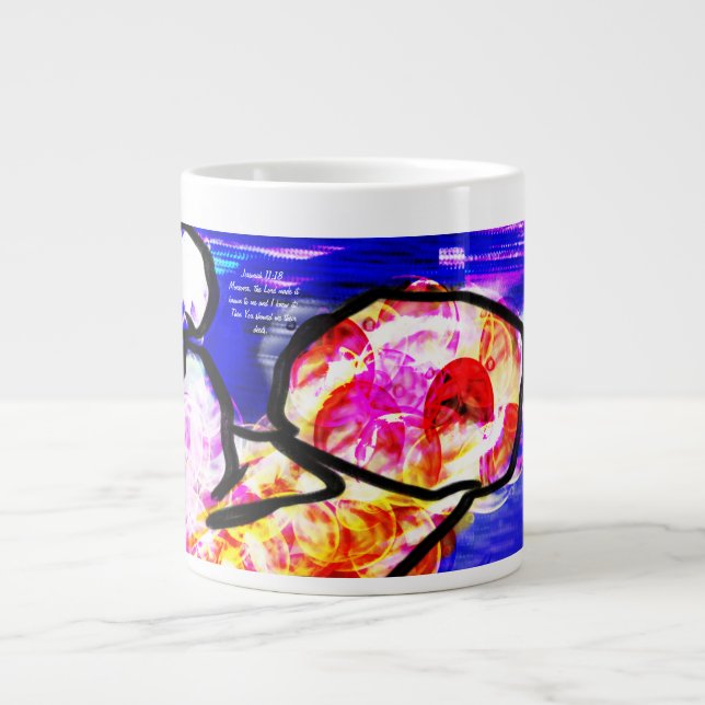 Jesus hat Freude Jumbo-Tasse (Vorderseite)