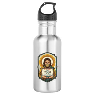 Jesus hat Gesichtsentriegelung mit Maske bei Tech- Edelstahlflasche