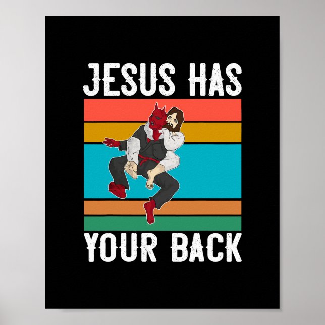 Jesus hat Ihren brasilianischen Jiu Jitsu-Gabe Chr Poster (Vorne)