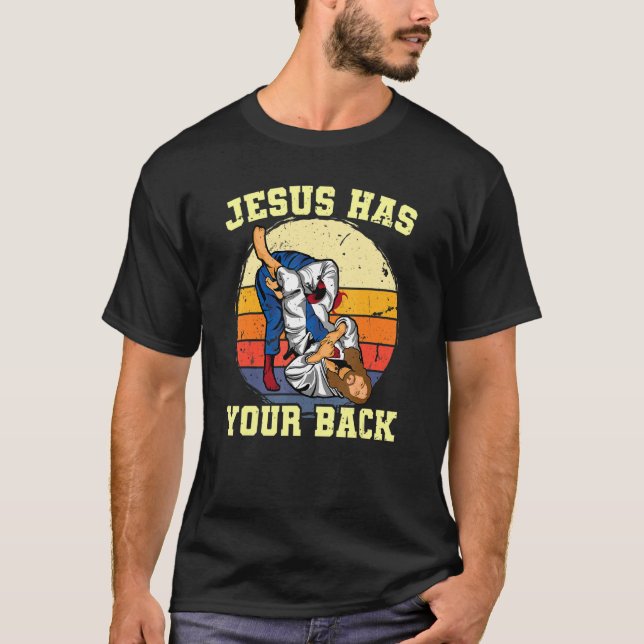 Jesus hat Ihren Rücken Bjj brasilianischen Jiu Jit T-Shirt (Vorderseite)