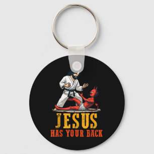 Jesus hat Ihren Rücken Funny Christlich Jiu-jitsu Schlüsselanhänger