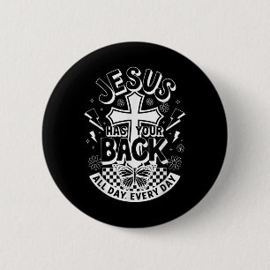 Jesus hat Ihren Rücken Groovy Retro Christlichen M Button