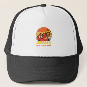 Jesus hat Ihren Rücken Jiu Jitsu Retro Christlich Truckerkappe