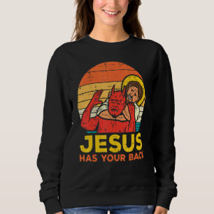 Jesus hat Ihren Rücken Jiu Jitsu Retro Christliche Sweatshirt