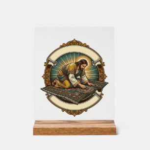 Jesus hat kleine Schraube dicke Teppich DIY Humor_ Acrylschild
