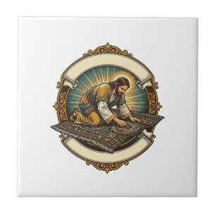 Jesus hat kleine Schraube dicke Teppich DIY Humor_ Fliese
