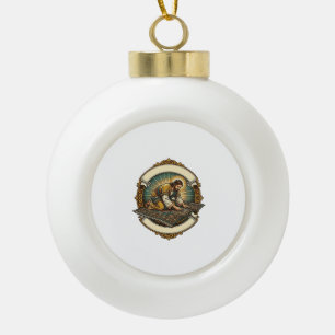 Jesus hat kleine Schraube dicke Teppich DIY Humor_ Keramik Kugel-Ornament