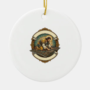 Jesus hat kleine Schraube dicke Teppich DIY Humor_ Keramik Ornament