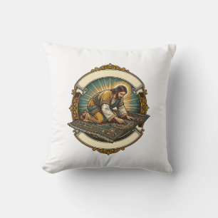 Jesus hat kleine Schraube dicke Teppich DIY Humor_ Kissen