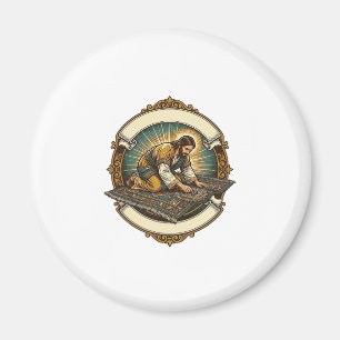 Jesus hat kleine Schraube dicke Teppich DIY Humor_ Magnet
