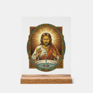 Jesus hat Kontaktlinse ins Badezimmerwaschbeckenab Acrylschild