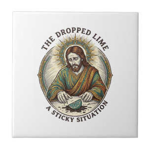 Jesus hat Limettenscheibe schmutzigen Boden Tequil Fliese