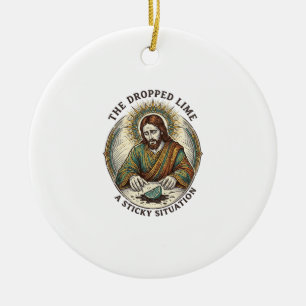 Jesus hat Limettenscheibe schmutzigen Boden Tequil Keramik Ornament
