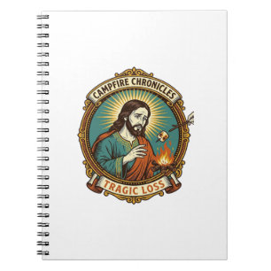 Jesus hat Marshmallow Lagerfeuer-Party-Fail Humor Notizblock