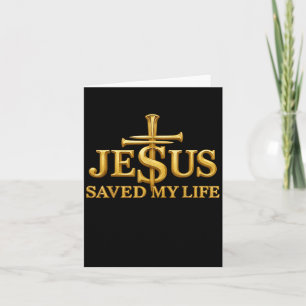 Jesus hat mein Leben gerettet Christliches Kreuz G Karte