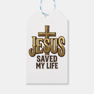 Jesus hat mein Leben gerettet Kreuz Vintage Geschenkanhänger