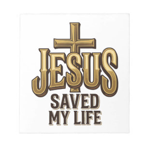 Jesus hat mein Leben gerettet Kreuz Vintage Notizblock