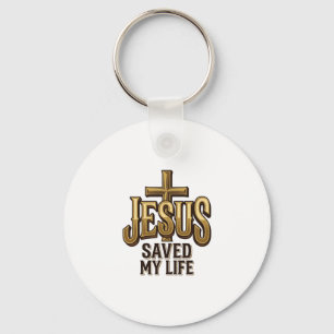 Jesus hat mein Leben gerettet Kreuz Vintage Schlüsselanhänger