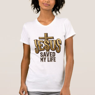 Jesus hat mein Leben gerettet Kreuz Vintage T-Shirt