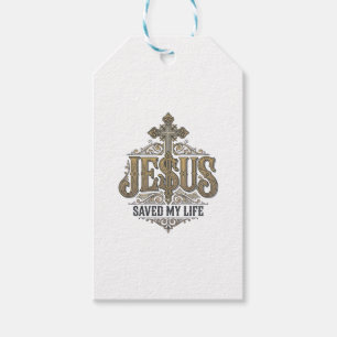 Jesus hat mein Leben gerettet Vintage-Engraving Ch Geschenkanhänger