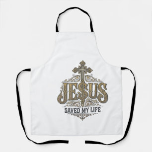 Jesus hat mein Leben gerettet Vintage-Engraving Ch Schürze